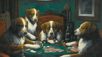 La historia detrás de las pinturas icónicas de “Dogs Playing Poker”